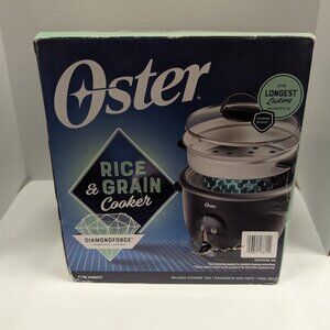 Oster DiamondForce Nonstick 6-Cup Electric Rice & Grain Cooker – Black, 700W